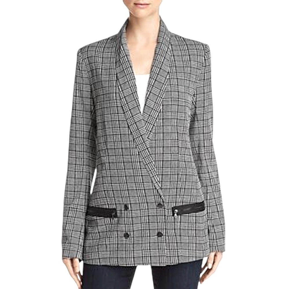 PAIGE KARISSA Houndstooth Double Breasted Blazer
